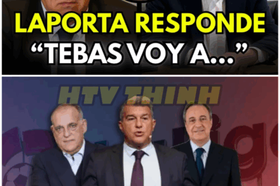 ¡La Guerra Explota en el Barça! Laporta vs Tebas: El Portero, el Fax y el Patrocinio que Sacude Valdebebas – “Cuando el insomnio se convierte en diplomacia de alto riesgo” – HTT