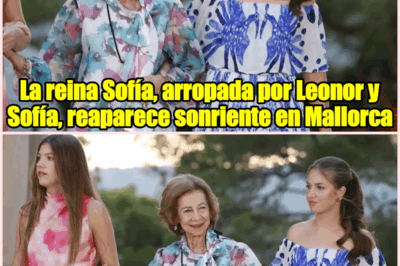 La reina Sofía, arropada por Leonor y Sofía, reaparece sonriente en Mallorca con el conjunto satinado más veraniego