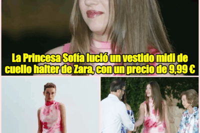 La infanta Sofía sorprende en Marivent con un vestido midi de escote halter de Zara que puedes encontrar en rebajas por 9,99 euros