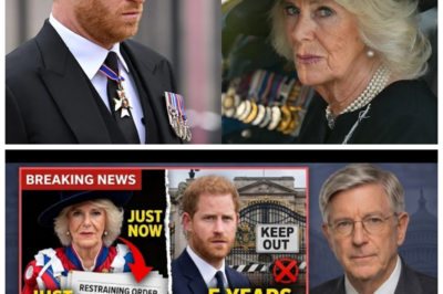 🐈 Queen Camilla STRIKES BACK ⚖️ Files Restraining Order as Harry Is BANNED From Palace Grounds for 5 Years in a Move That Leaves the Monarchy Reeling 👇 In a twist that has the UK press gasping into their teacups, insiders allege that Camilla has taken the unprecedented step of filing a restraining order against Prince Harry, effectively barring him from royal residences for half a decade and turning what was once a family feud into a full-blown legal spectacle, with one palace source dryly muttering, “It’s simply a cooling-off period,” as stunned courtiers whisper about shattered trust and a dynasty eating itself alive.
