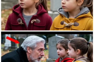 Billionaire Visits His Son’s Grave and Finds Twin Girls Kneeling in Prayer, What They Whisper Next Sends Him Crashing to His Knees in Front of the Entire Cemetery -KK He arrived expecting silence, marble, and the familiar ache of loss, but instead the powerful tycoon froze at the sight of two identical little girls praying at his son’s grave as if they belonged there, and when he demanded to know who they were their trembling explanation did not just challenge his version of the past, it ripped open a secret so personal and so explosive that the man who controlled empires suddenly could not even control his own heartbeat. The full story is in the comments below.
